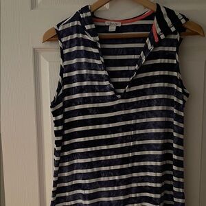 VENUS Navy and White Striped Tank Top